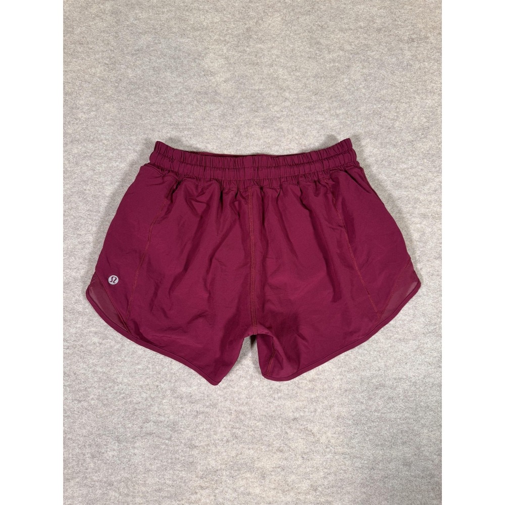 Lululemon Running Shorts Womens 4 Purple Lined Zip Pocket Mesh 3 In Split Hem - Picture 5 of 15